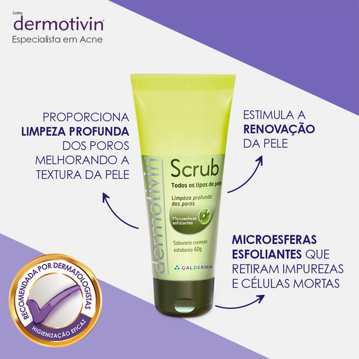Sabonete Cremoso Esfoliante Dermotivin Scrub 60g | Droga Raia