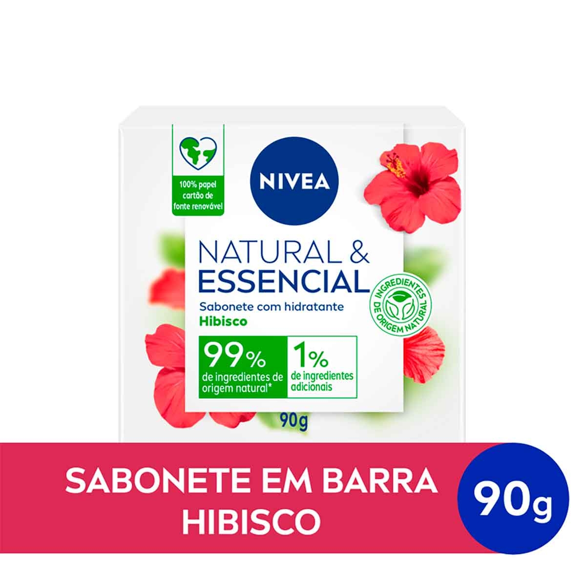 Sabonete em Barra Nivea Natural & Essencial Hibisco 90g Menor preço em Sabonete em Barra Nivea Natural & Essencial Hibisco 90g