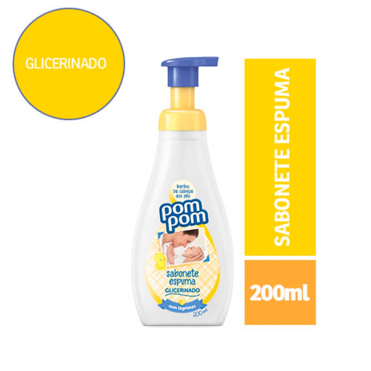 Sabonete Líquido Espuma Pom Pom Glicerinado com 200ml Menor preço em Sabonete Líquido Espuma Pom Pom Glicerinado com 200ml