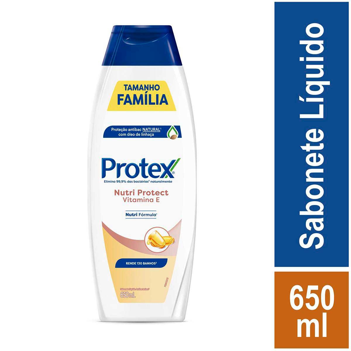 Sabonete Líquido Antibacteriano Protex Nutri Protect Vitamina E 650ml 650ml
