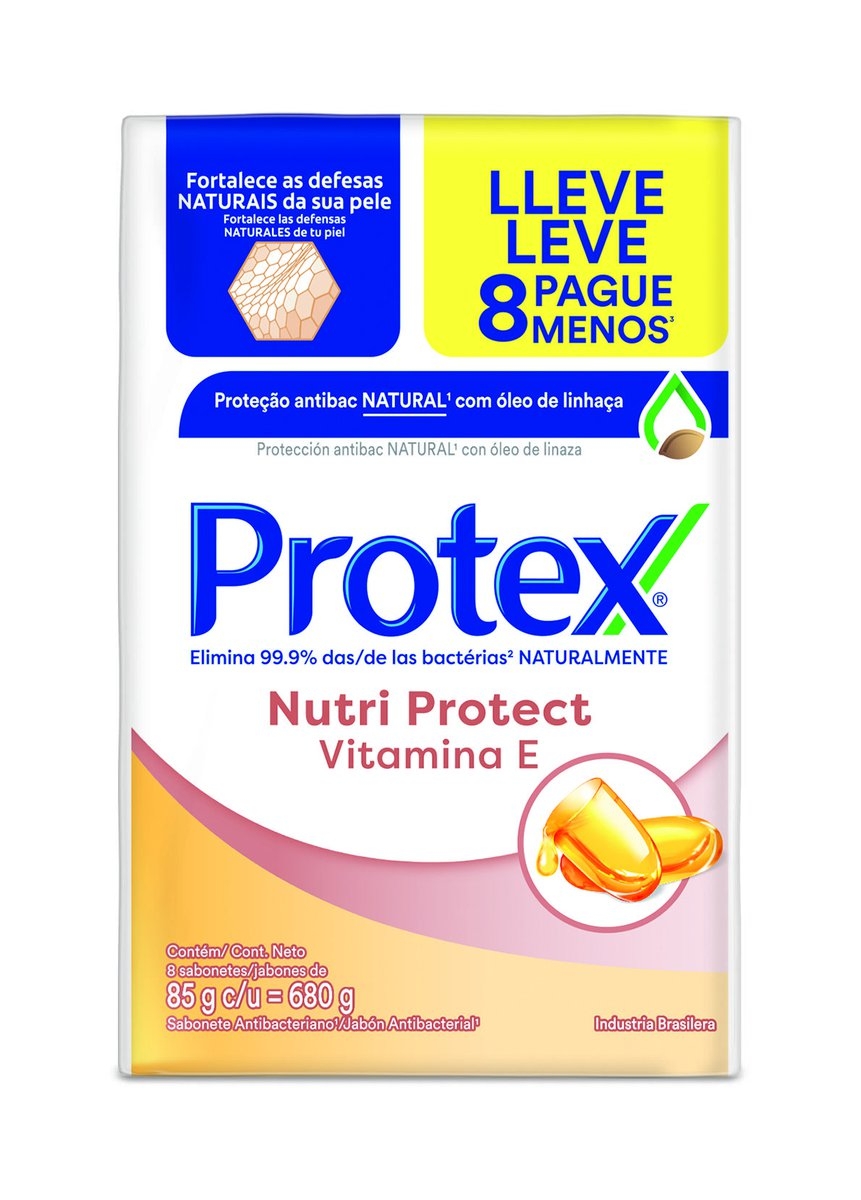 Sabonete em Barra Protex Vitamina E Nutri Protect 8 unidades com 85g cada 8 unidades