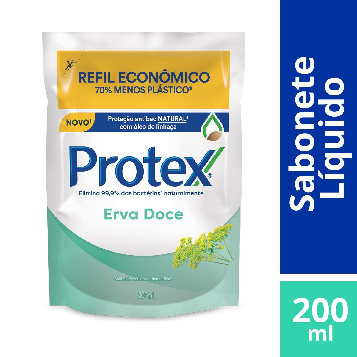 Refil Sabonete Líquido Protex Erva Doce com 200ml Menor preço em Refil Sabonete Líquido Protex Erva Doce com 200ml