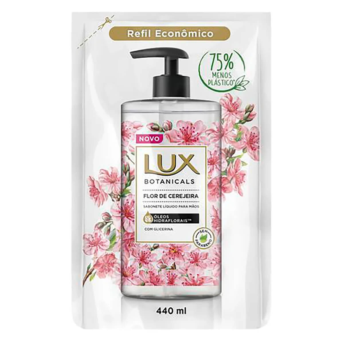 Refil Sabonete Líquido para Mãos Lux Botanicals Flor de Cerejeira 440ml