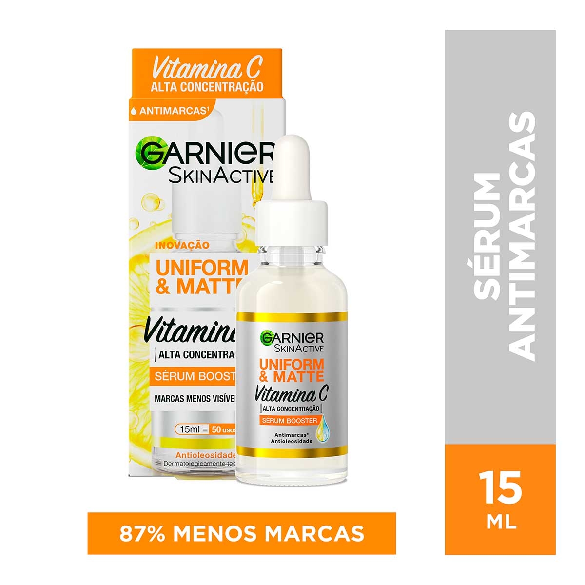Sérum Facial Antimarcas Garnier Uniform&Matte Vitamina C 15ml Menor preço em Sérum Facial Antimarcas Garnier Uniform&Matte Vitamina C 15ml