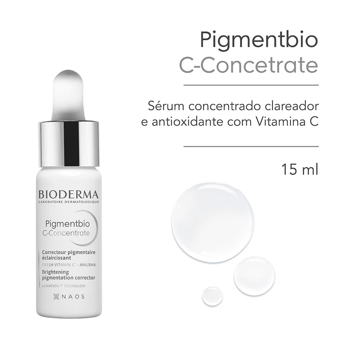 Sérum Facial Concentrado Clareador e Antioxidante Bioderma Pigmentbio C-Concentrate com 15ml