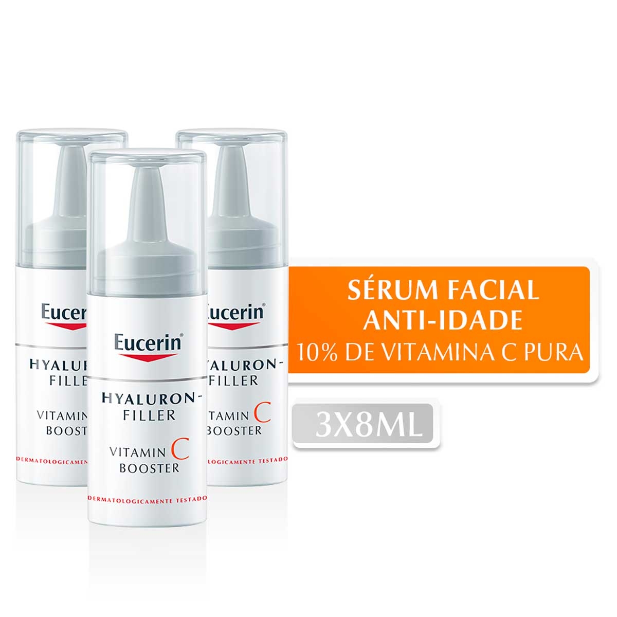 Sérum Facial Eucerin Hyaluron-Filler Vitamina C Booster com 3 ampolas de 8ml cada Menor preço em Sérum Facial Eucerin Hyaluron-Filler Vitamina C Booster com 3 ampolas de 8ml cada