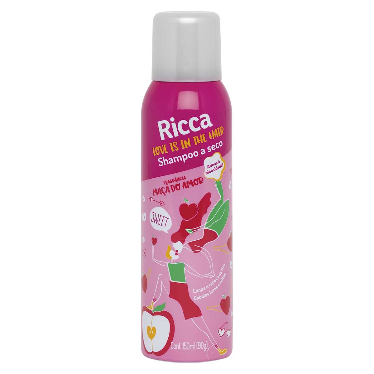 Shampoo a Seco Ricca Maçã do Amor 150ml