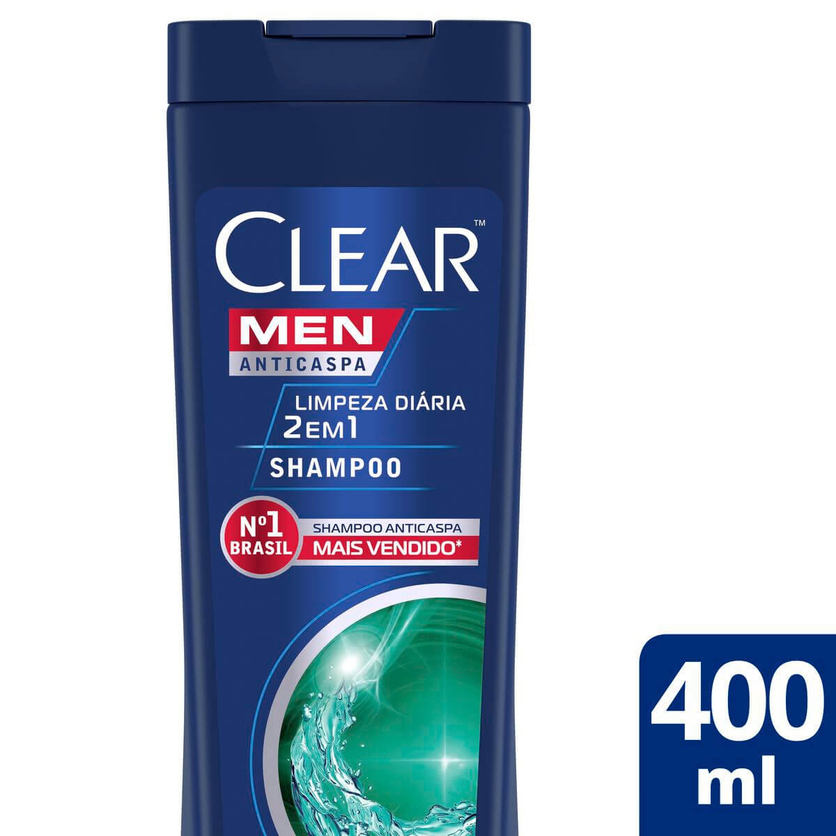 Shampoo Anticaspa Clear Men Limpeza Diária 2 em 1 - 400ml