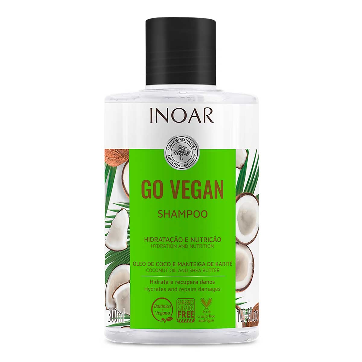 SHAMPOO INOAR GO VEGAN HIDRATAÇÃO E NUTRIÇÃO COM 300ML
