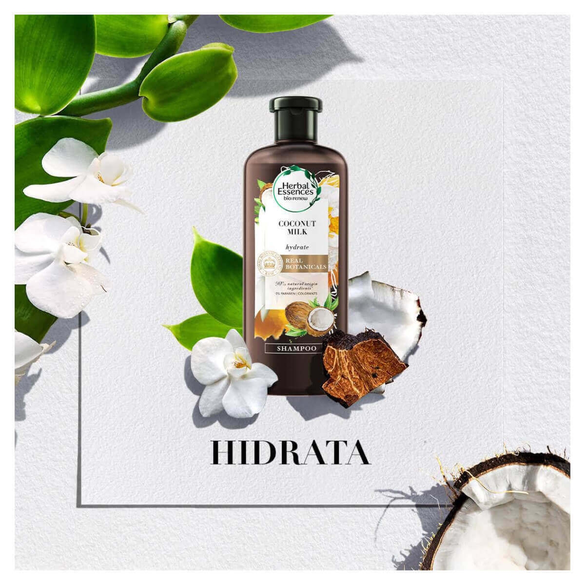 Shampoo Herbal Essences BioRenew Leite de Coco 400ml Droga Raia