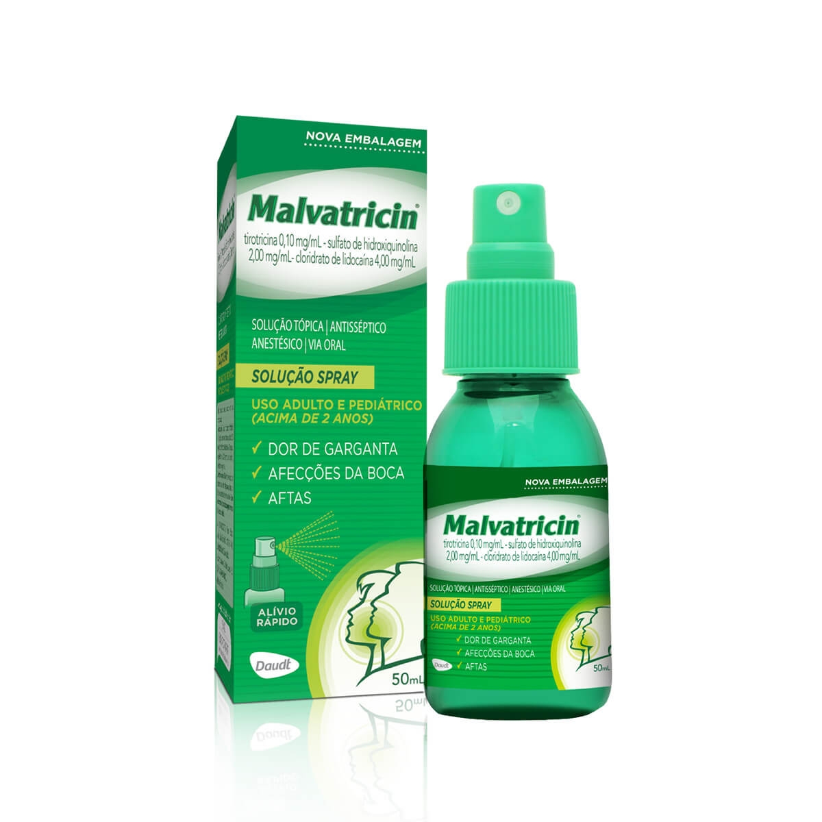Malvatricin Solução Spray com 50ml Menor preço em Malvatricin Solução Spray com 50ml
