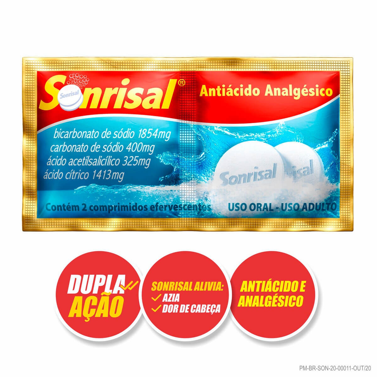 Sonrisal Antiácido Analgésico Tradicional 2 em 1 Para Azia e Dor de ...