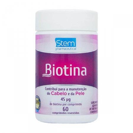 Suplemento Alimentar Biotina para Cabelo e Pele com 60 comprimidos