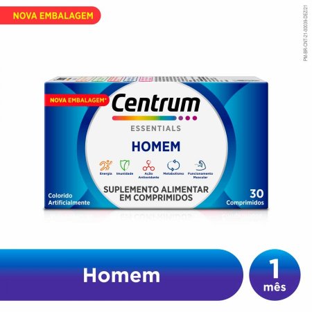 Multivitamínico Centrum Essentials Homem de A a Zinco com 30 Comprimidos