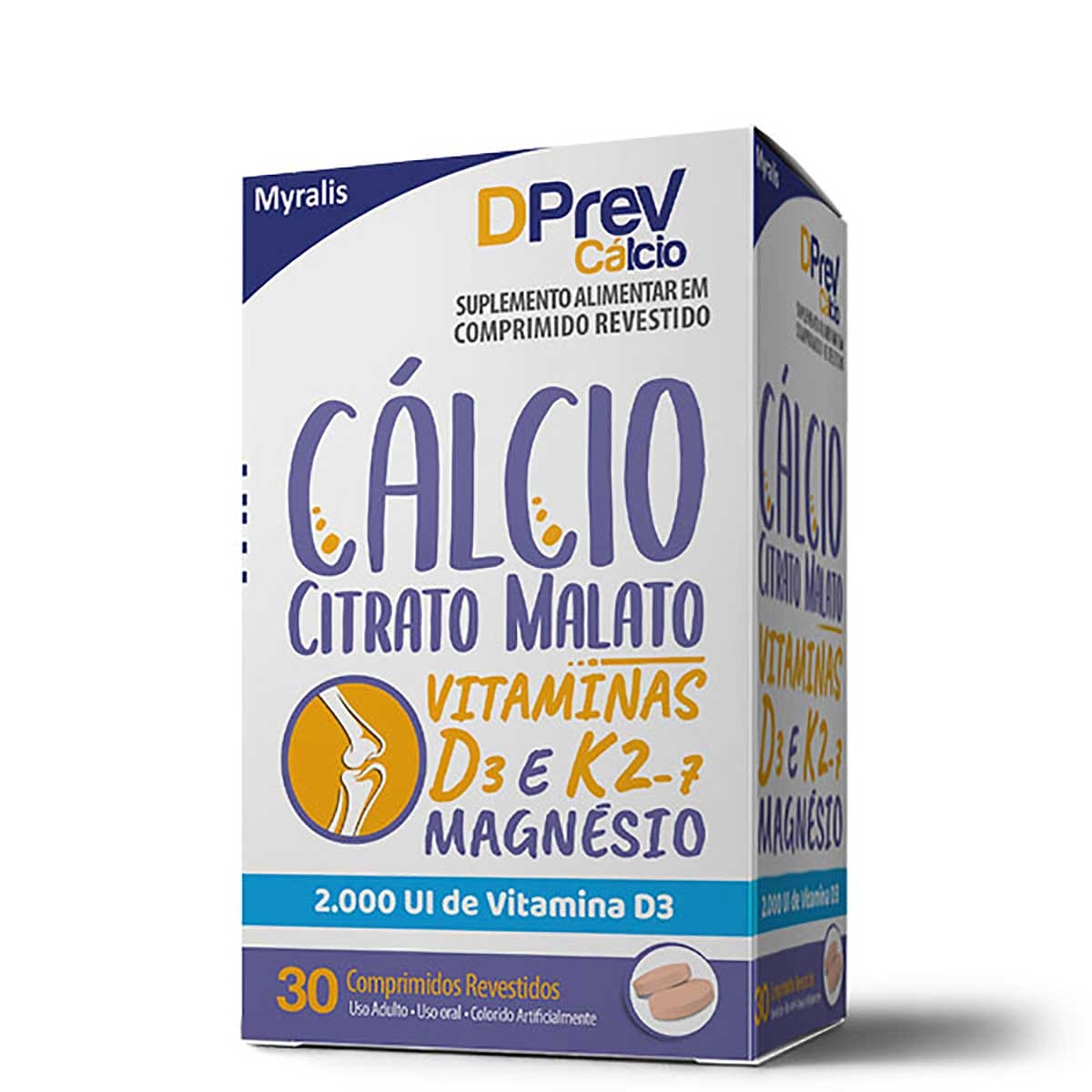 Suplemento Alimentar DPrev Cálcio 2000UI com 30 Comprimidos