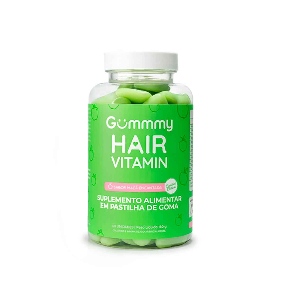 Suplemento Alimentar Gummy Hair Vitamin Maçã Verde 60 Gomas