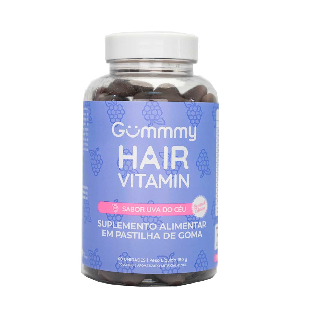 Suplemento Alimentar Gummy Hair Vitamin Uva do Céu com 60 Gomas 60 Unidades