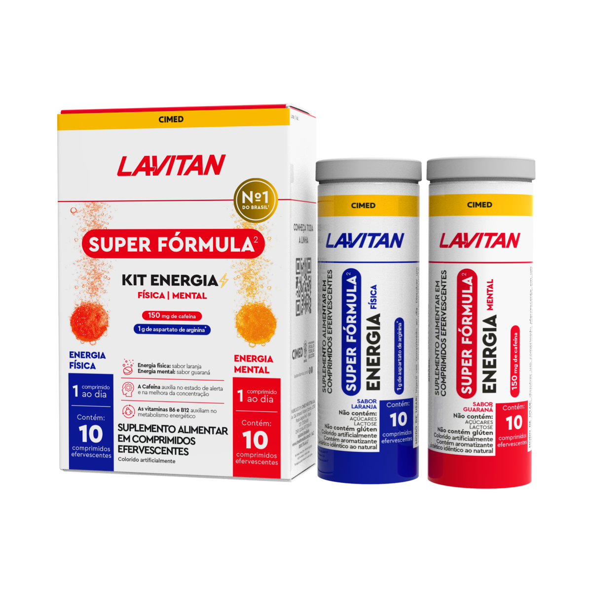 Suplemento Alimentar Lavitan Kit Energia Física e Mental Super Fórmula 20 Comprimidos Efervescentes
