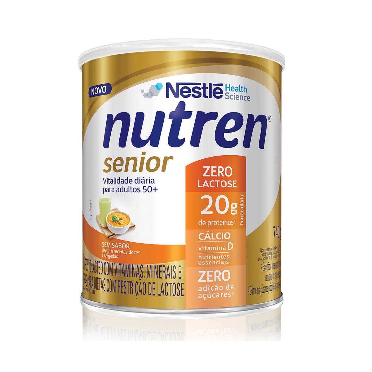 Complemento Alimentar Nutren Senior Sem Sabor Zero Lactose com 740g 740g