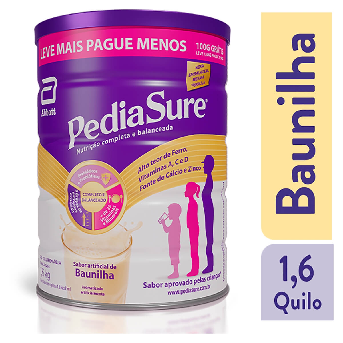 Suplemento Alimentar Infantil Pediasure Baunilha 4 a 10 anos 1,6Kg