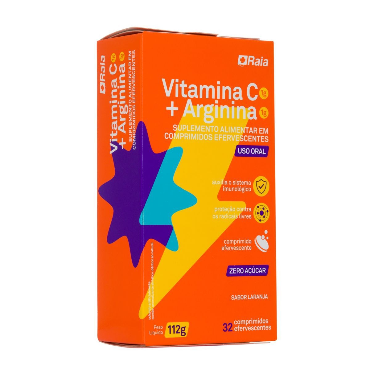 Vitamina C + Arginina Raia 32 Comprimidos Efervescentes