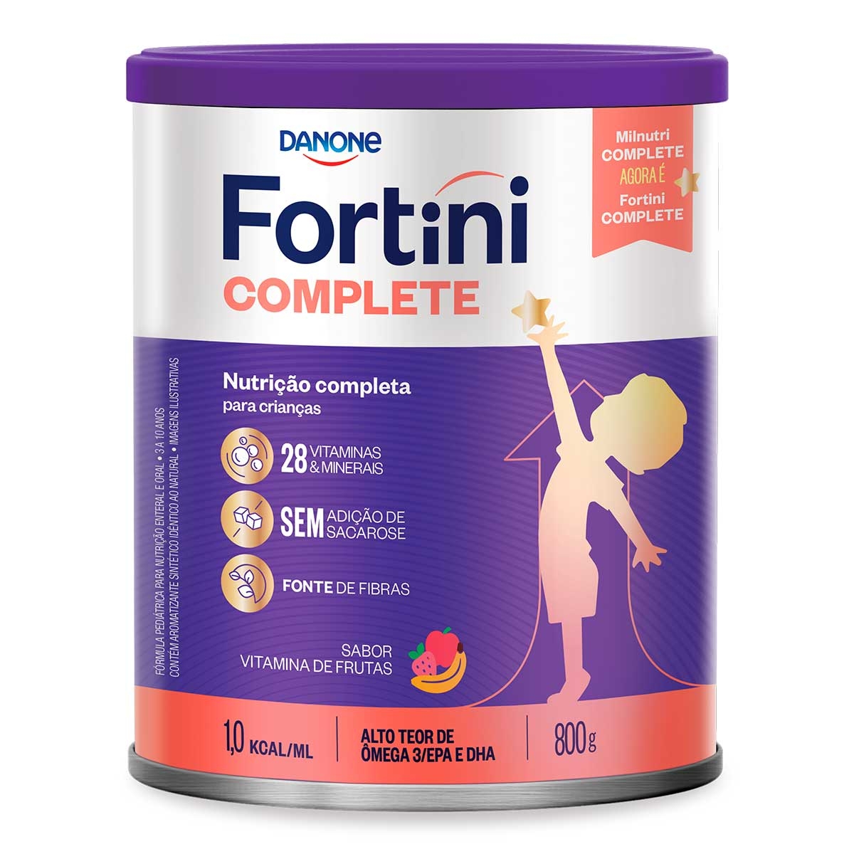 Suplemento Alimentar Infantil Fortini Complete Vitamina de Frutas 800g ...