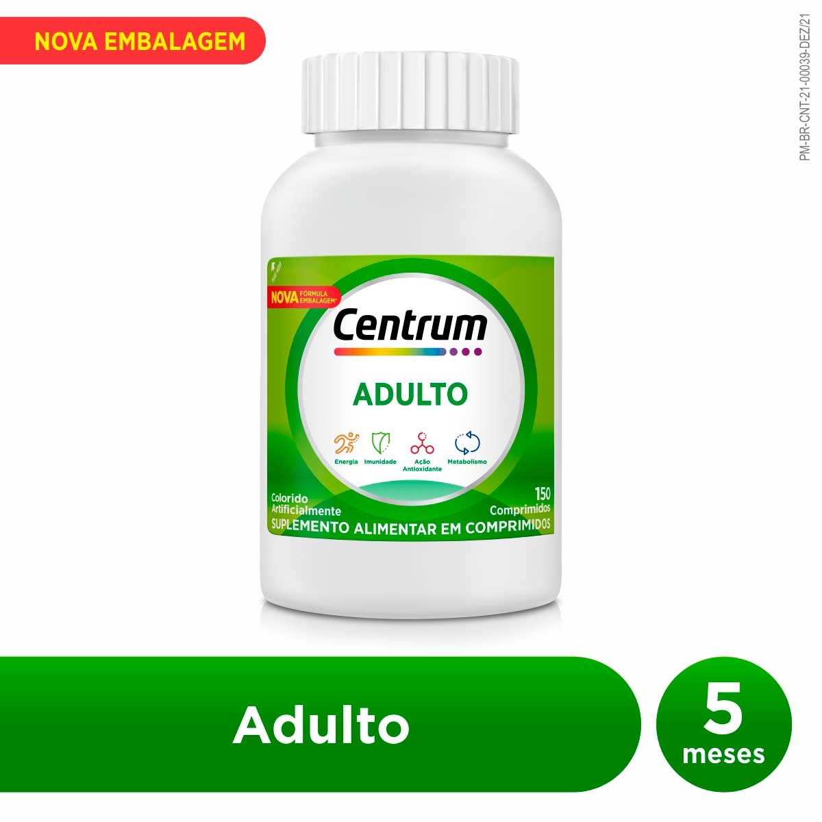 Suplemento Vitamínico-Mineral Centrum Adulto A a Zinco - 150 comprimidos