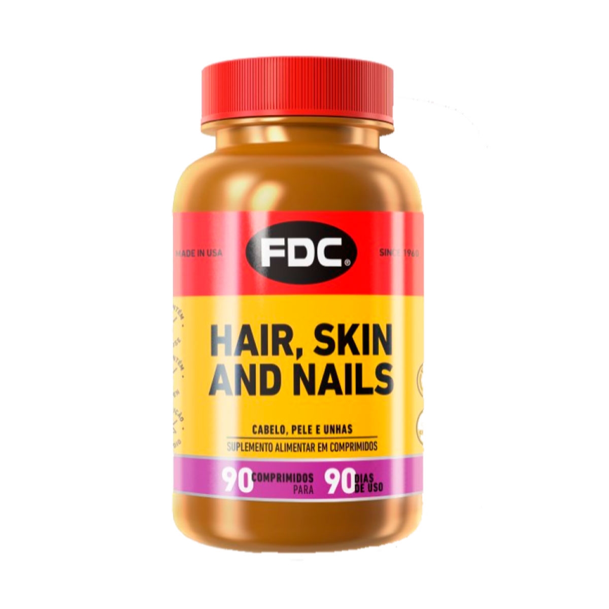 Suplemento Vitamínico Mineral FDC Hair, Skin and Nails com 90 Comprimidos