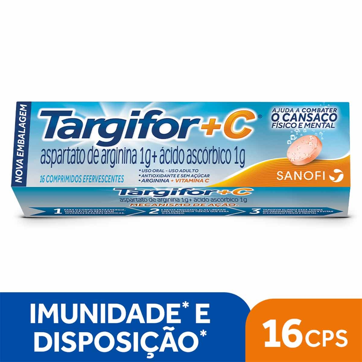 Vitamina C Targifor+C - 16 Comprimidos Efervescentes