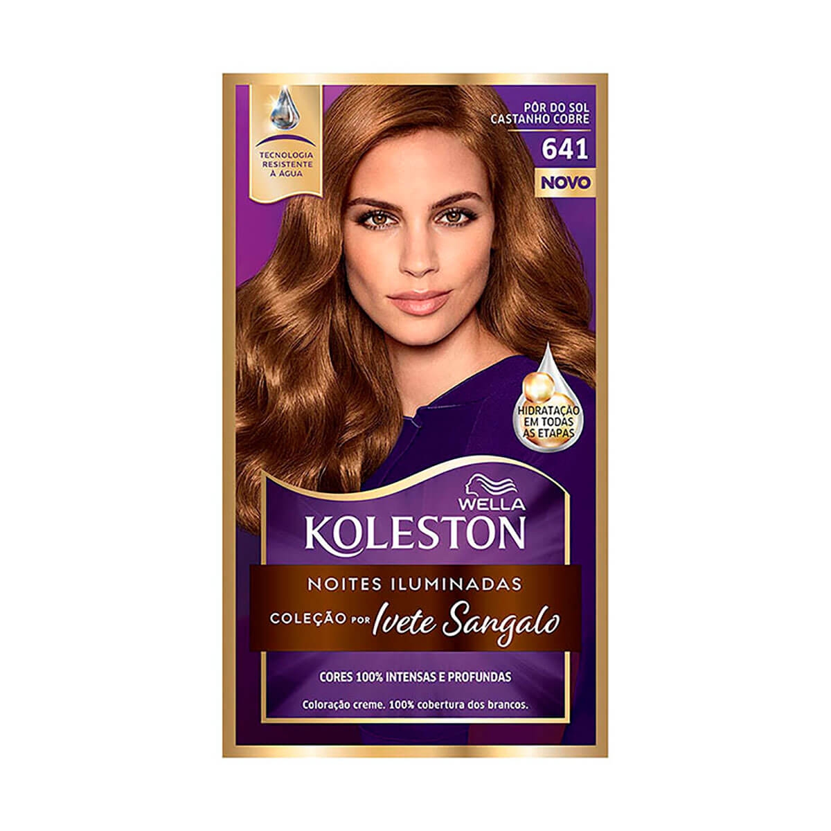 TINTURA CREME KOLESTON NOITES ILUMINADAS 641 PÔR DO SOL CASTANHO COBRE COM 1 UNIDADE