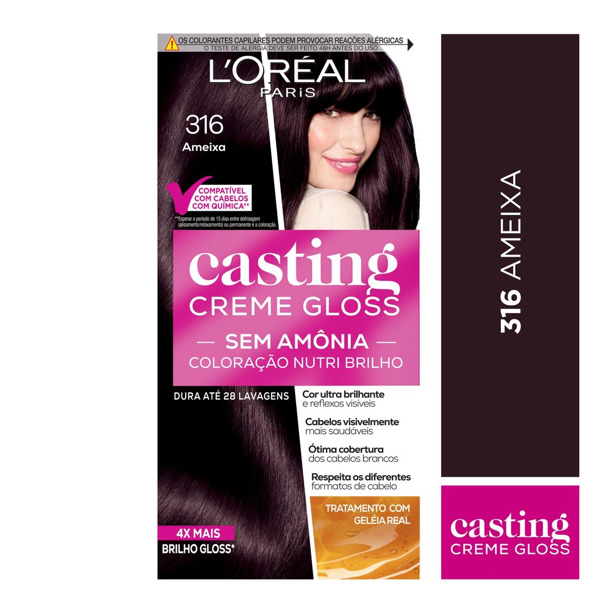 Tintura Semi-Permanente Casting Creme Gloss 316 Ameixa L'Oréal 1 Unidade