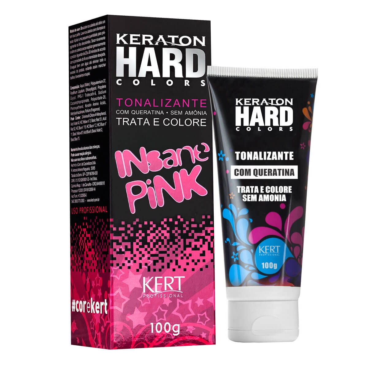 Tonalizante Kert Keraton Hard Colors Insane Pink com 100g 100g