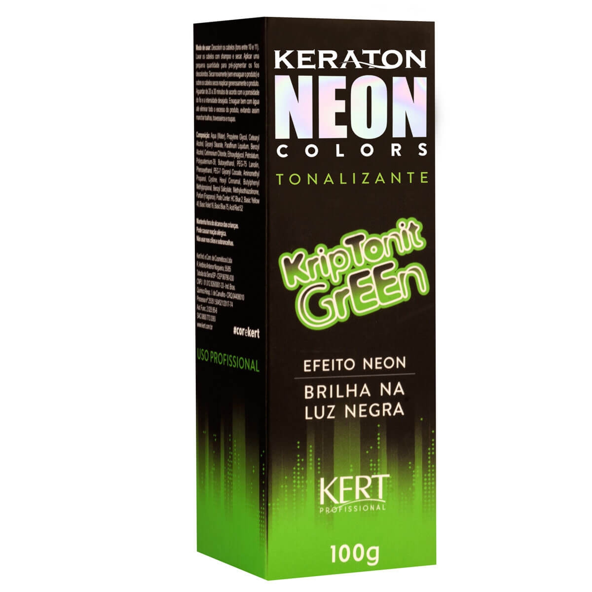 Tonalizante Keraton Neon Colors Kriptonit Green com 100g 100g