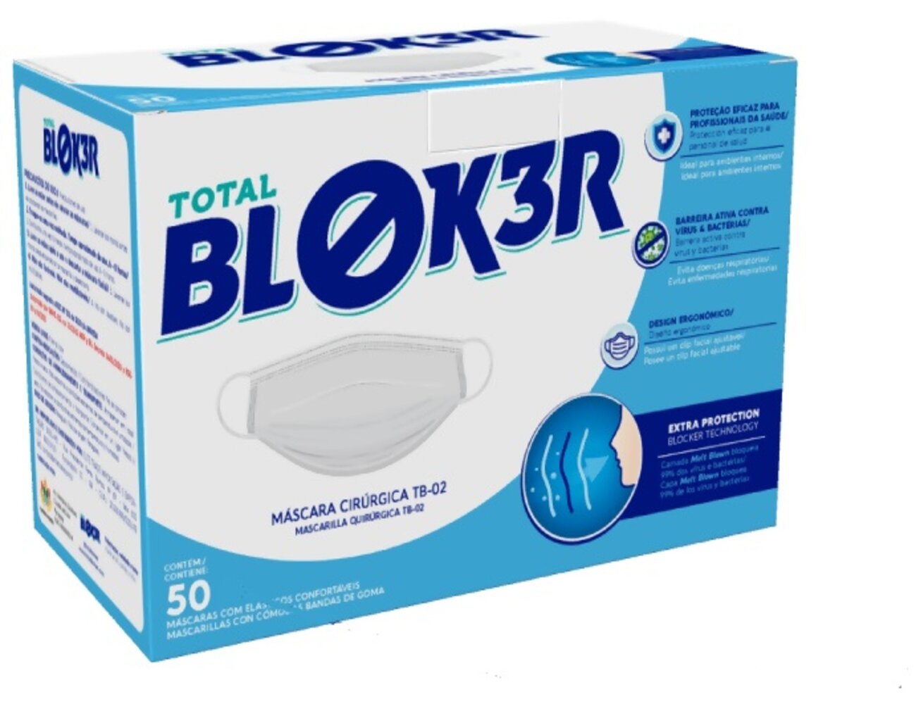 Máscara Descartável BLOK3R Camada Tripla com 50 Unidades é ruim? Máscara Descartável BLOK3R Camada Tripla com 50 Unidades é boa?