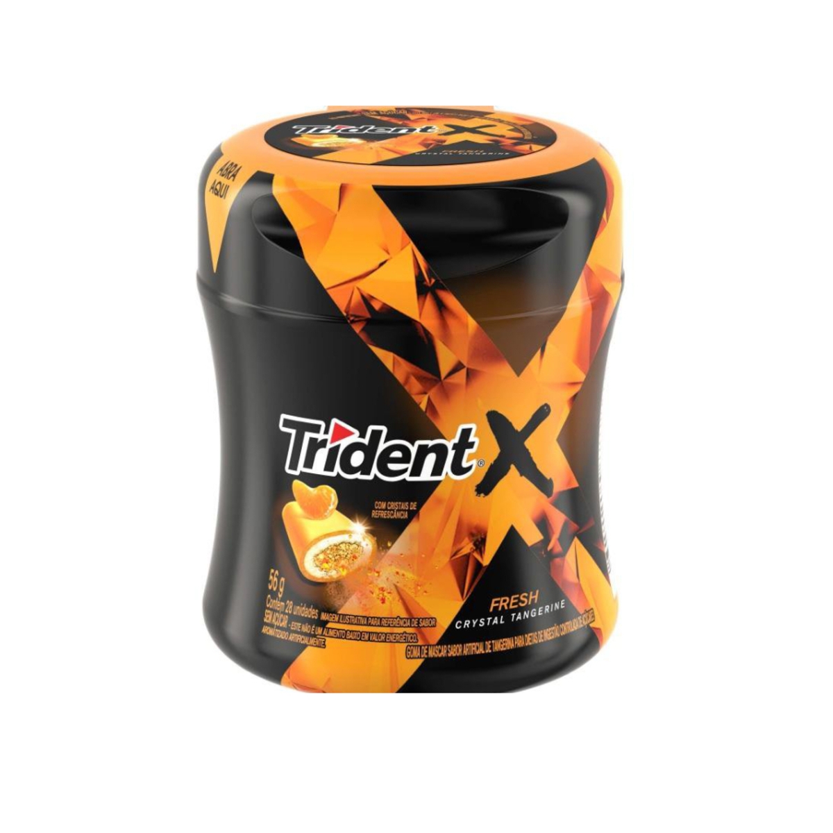 Trident XFresh Chiclete Sem Açúcar Sabor Crystal Tangerine com 28 unidades