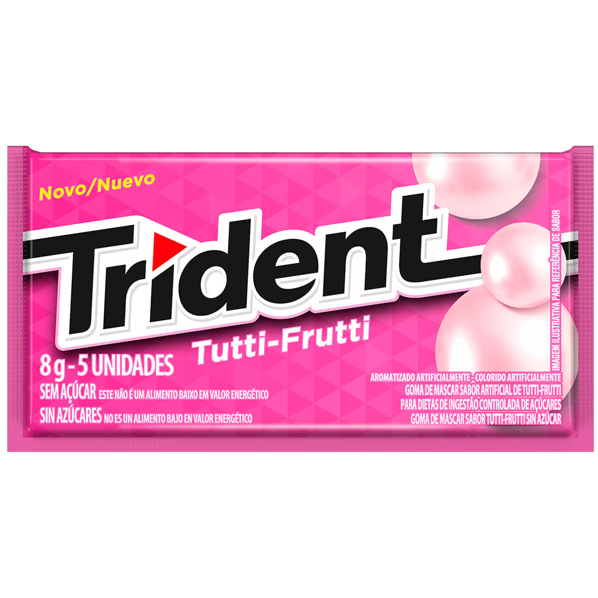 Trident de Tutti-Frutti Chiclete Sem Açúcar com 5 unidades | Droga Raia