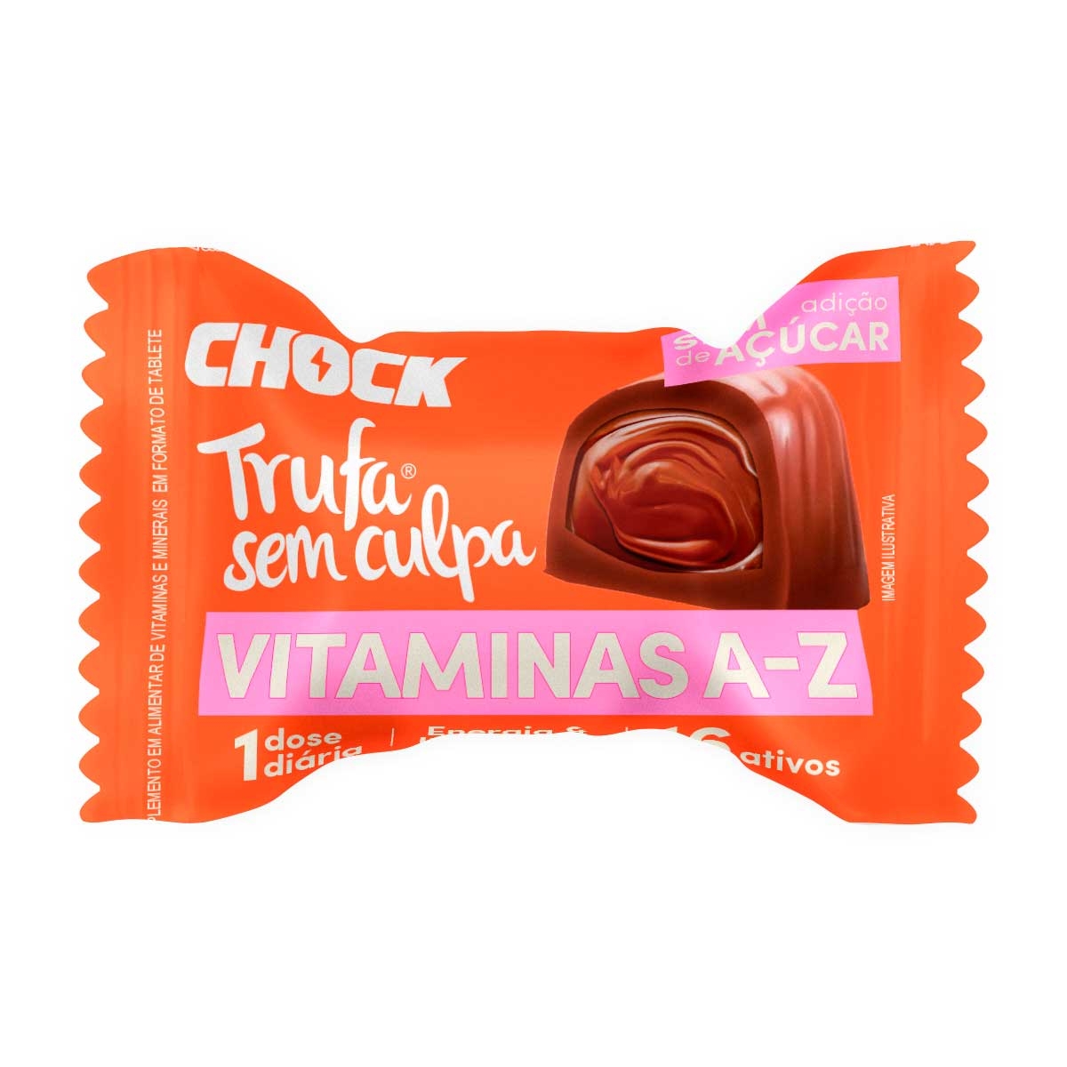 Trufa Ao Leite e Creme de Avelã Chock #semculpa Vitaminas A-Z com 11g |  Droga Raia