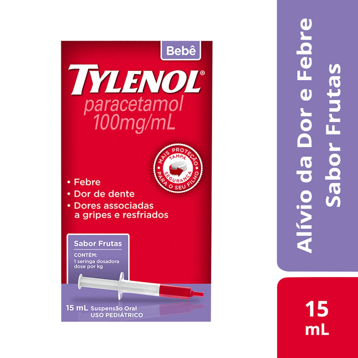 Tylenol Bebê 100mg/ml Suspensão Oral com 15ml Droga Raia