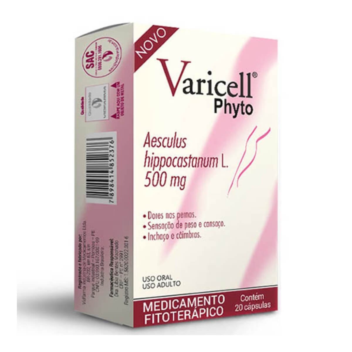 Varicell Phyto 500mg Divcom 20 Cápsulas