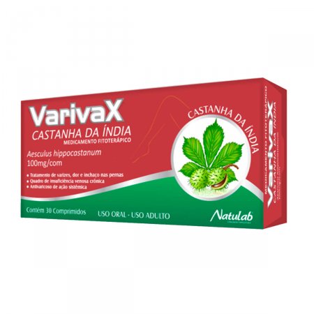 Castanha da Índia Varivax 100mg com 30 comprimidos