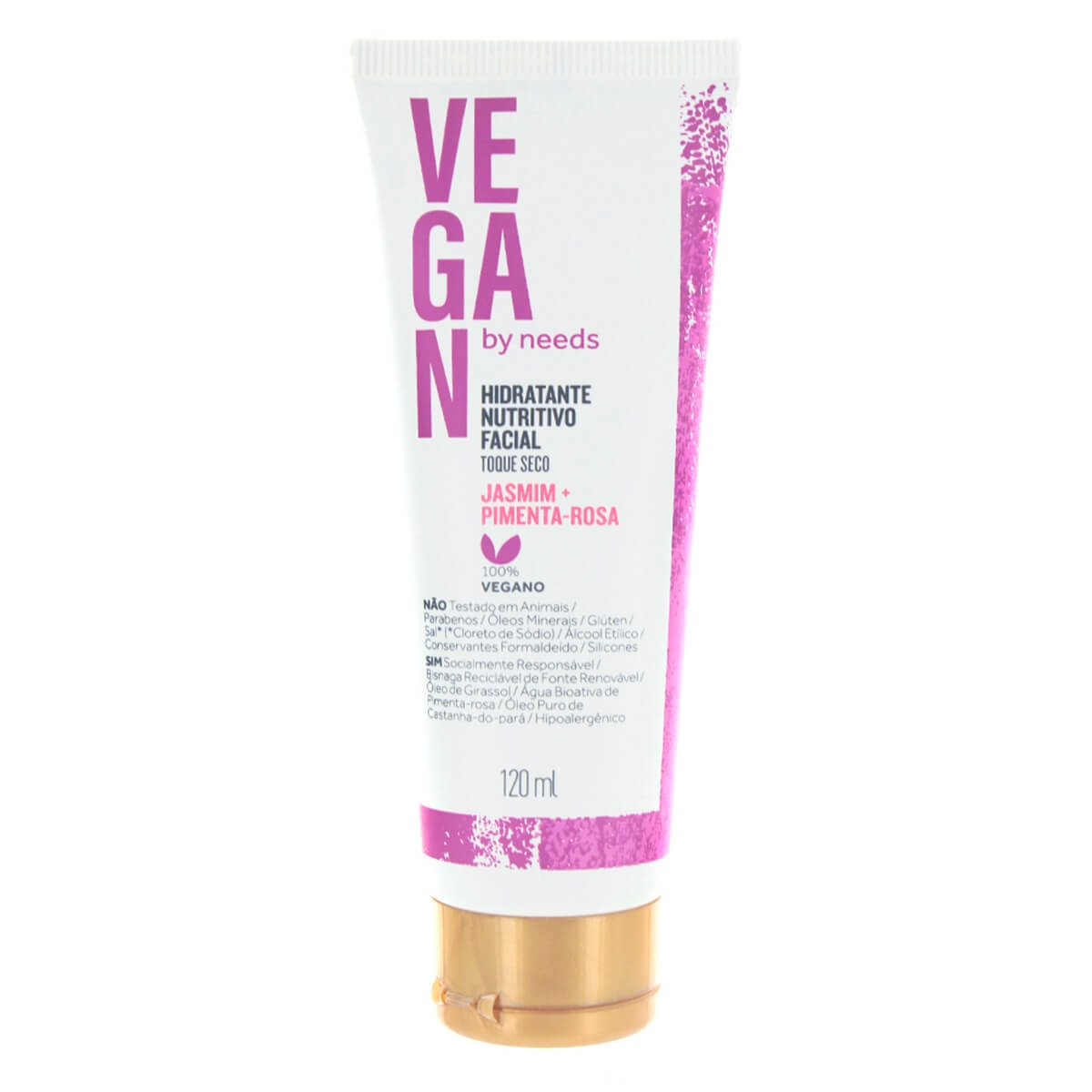 Hidratante Facial Toque Seco Vegan by Needs Jasmim e Pimenta Rosa 120ml
