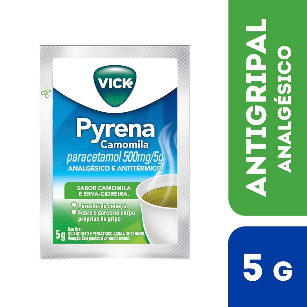 Vick Pyrena Paracetamol 500mg/5g Sabor Camomila e Erva-Cidreira Pó para Solução Oral 5g Menor preço em Vick Pyrena Paracetamol 500mg/5g Sabor Camomila e Erva-Cidreira Pó para Solução Oral 5g