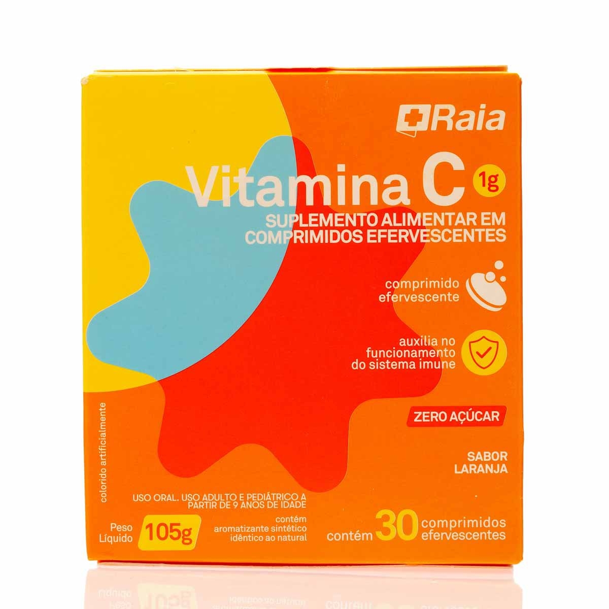 Vitamina C 1G Raia Laranja 30 Comprimidos Efervescentes
