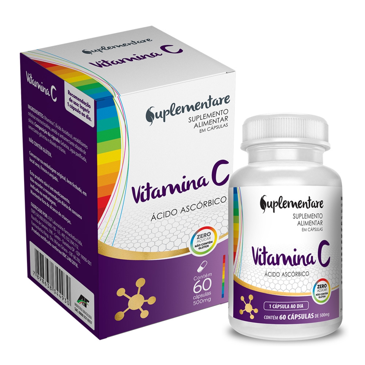 Vitamina C 500mg Suplementare 60 cápsulas