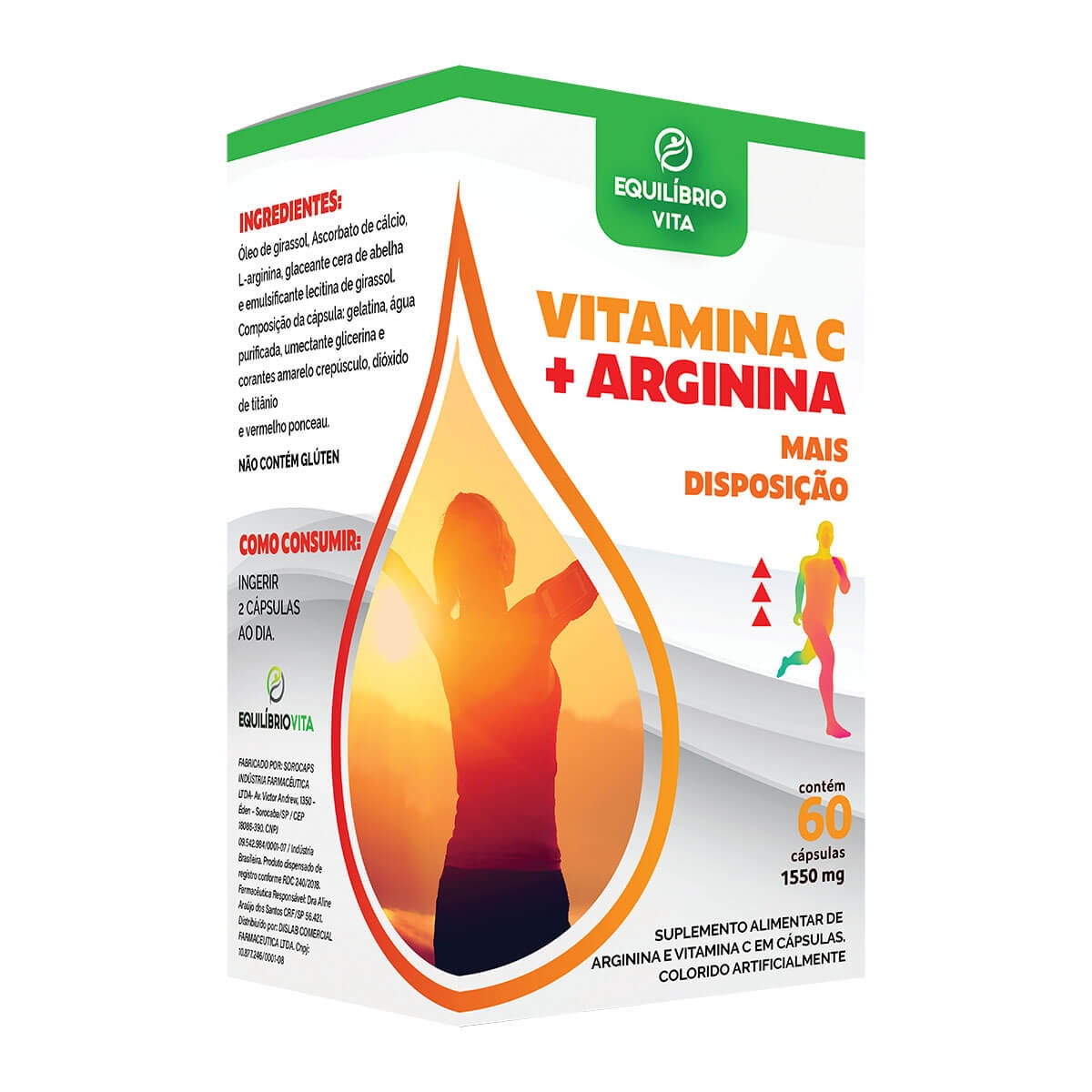 Vitamina C + Arginina Equilíbrio Vita com 60 Cápsulas