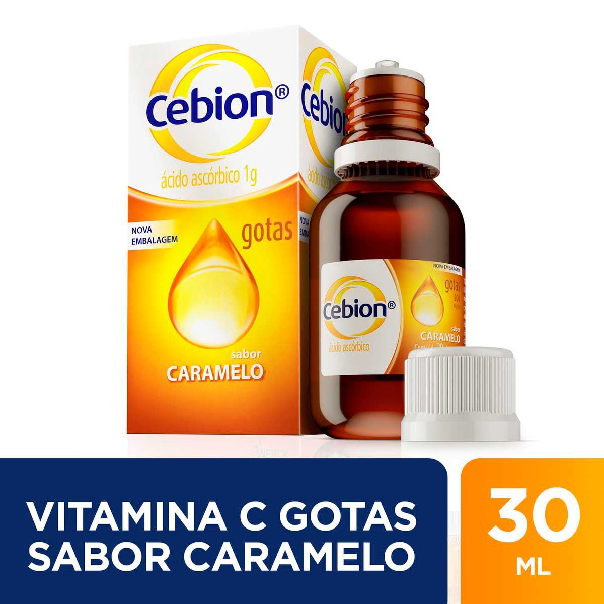 Vitamina C Cebion Solução Oral Sabor Caramelo com 30ml