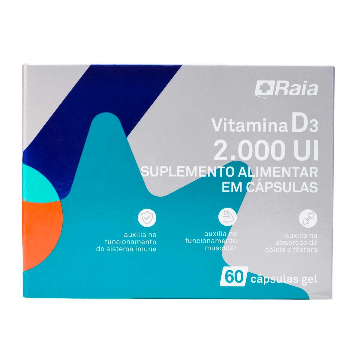 Vitamina D 2000UI Raia 60 cápsulas