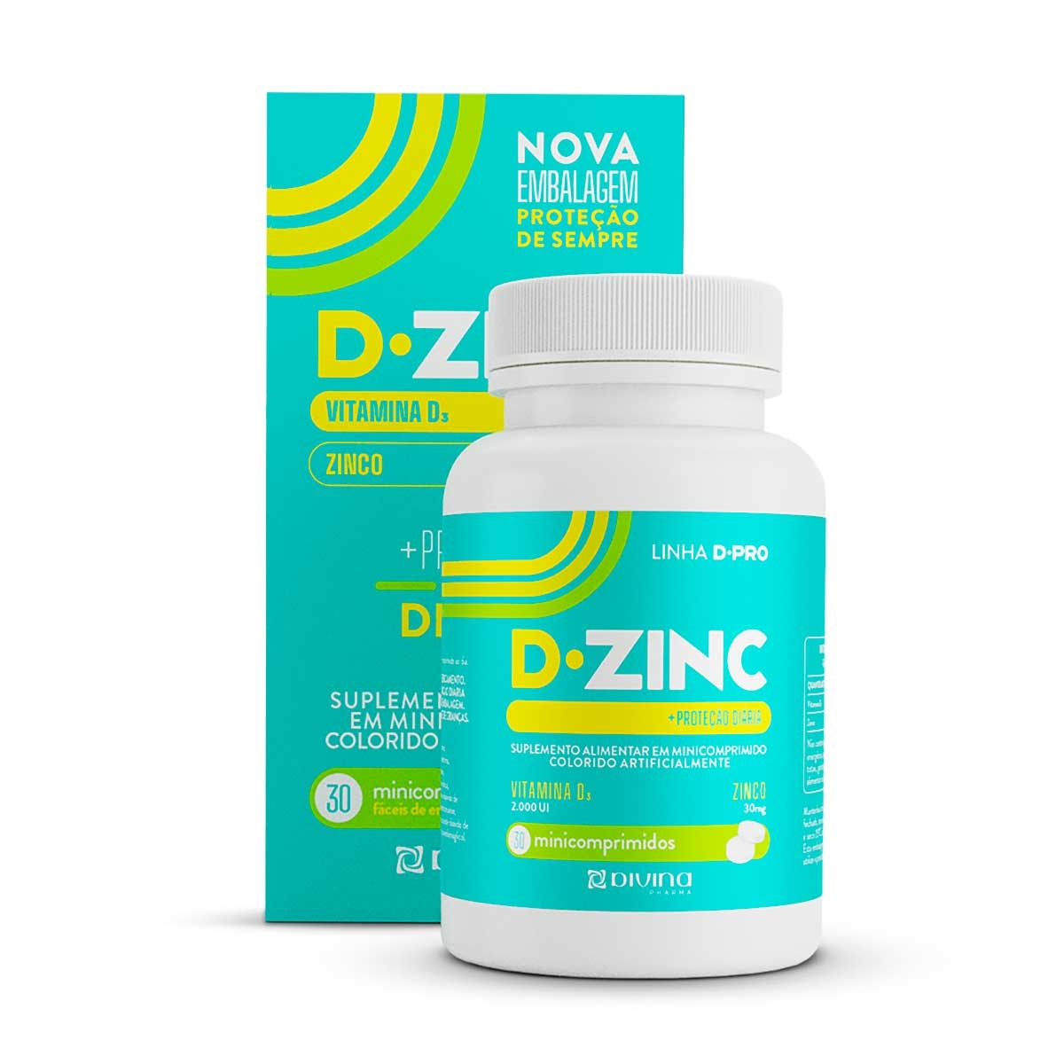 Vitamina D + Zinco D-Zinc com 30 minicomprimidos