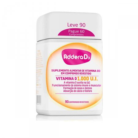 Vitamina D Addera D3 1.000UI com 90 Comprimidos | Foto 1