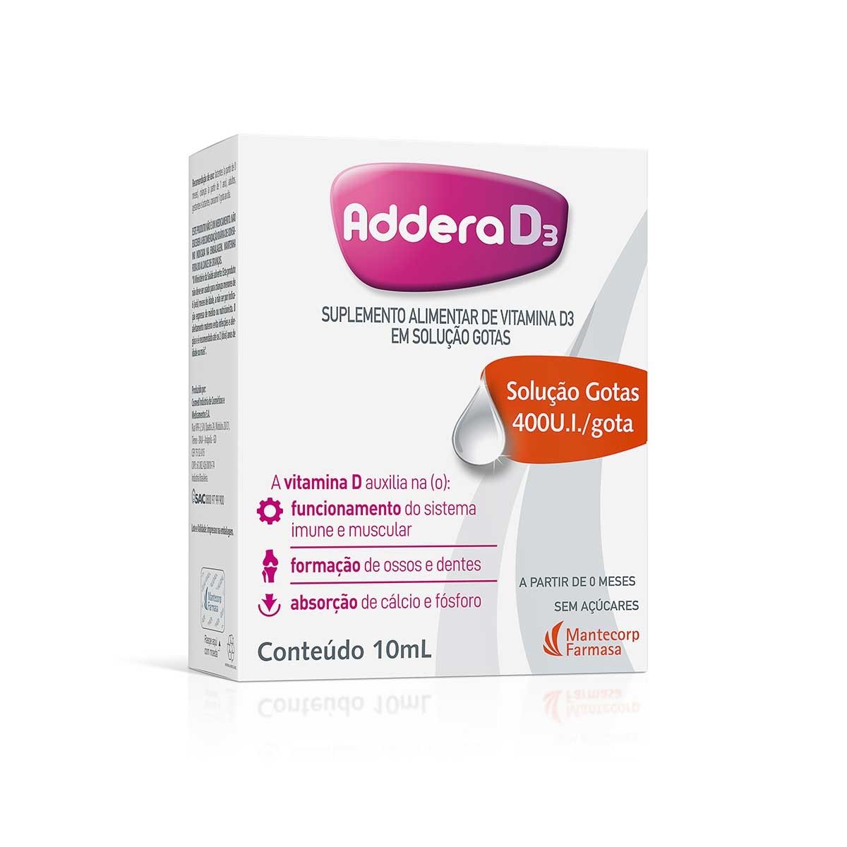 Vitamina D Addera D3 400UI Gotas com 10ml Menor preço em Vitamina D Addera D3 400UI Gotas com 10ml